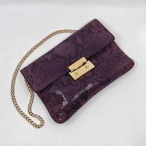 MICHAEL KORS Sloan Purple Snakeskin Clutch